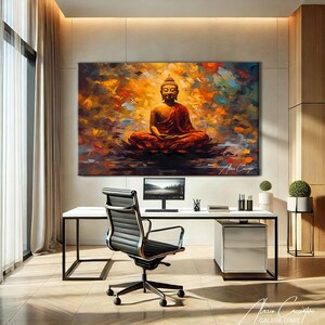 Buddha Canvas Painting, Yoga Artwork, Meditation Art Print, Buddha Wall ...