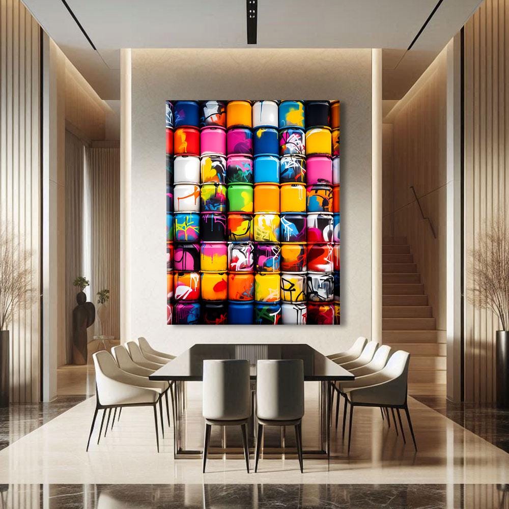 Street Art Canvas, Graffiti Canvas Art, Pop Culture Wall Decor, Bright ...