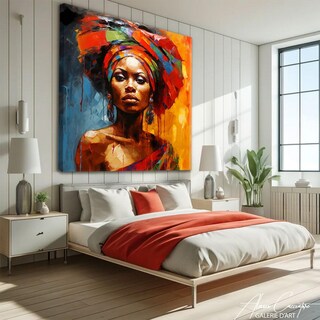 Stampa Su Tela Afroamericana Colorata - Donna Nera Con Frasi - Quadro Per Soggiorno Camera Da Letto 30x40 O 40x60 Cm