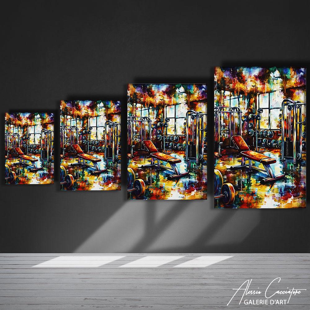 Gym Wall Art Canvas, Workout Room Art, Abstract Sports Art, Gym ...
