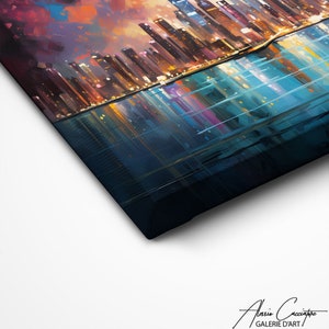 New York Wall Art Horizontal, City Skyline Art, NYC Prints Framed, Urban Wall Art, Abstract Cityscape Art Large, Statement Wall Decor image 8