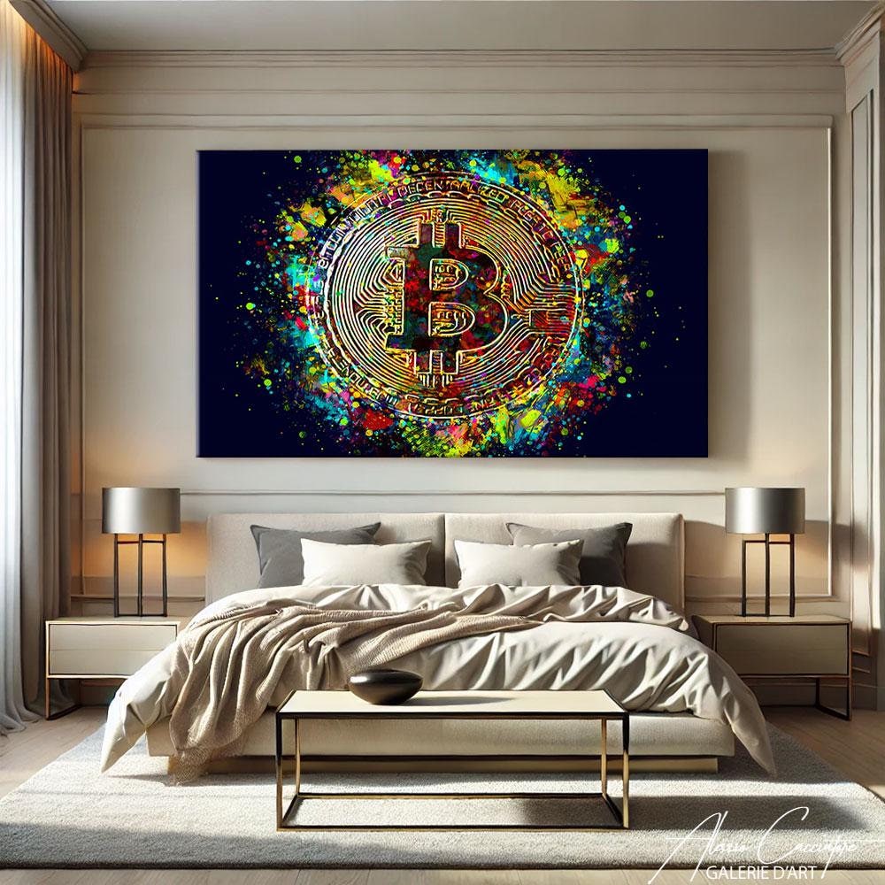 Bitcoin Art Print on Canvas, Crypto Wall Art Painting Canvas, Bitcoin  Poster Print Art Digital, Cryptocurrency Decor Wall Art Original - Etsy  Australia