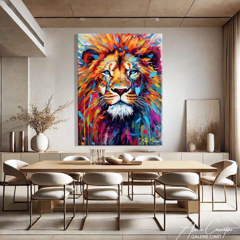 Lion Print Wall Art, Pop Art Print, Graffiti Art Canvas, Lion Head Wall Art Lion Artwork Print, Pop Culture Wall Art, Gift For Girlfriend