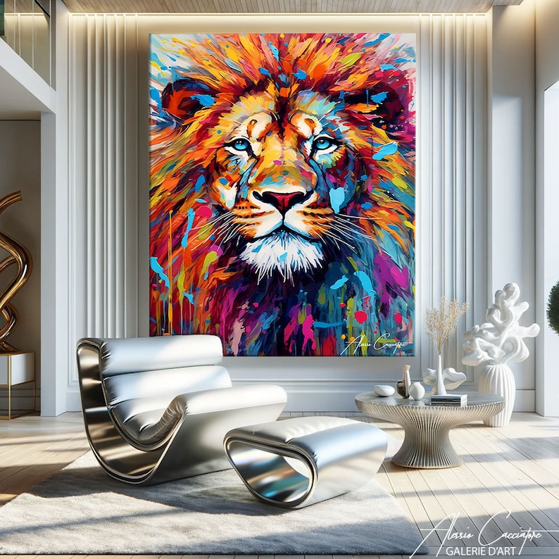 lion canvas painting