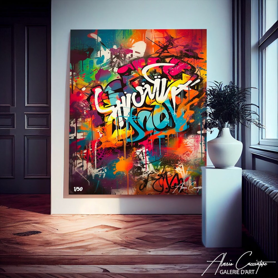 Graffiti Wall Art Large, Pop Art Canvas Art, Graffiti Print Art, Pop