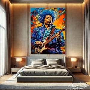 Pop Art Jimi Hendrix Canvas - 100 x 100 cm - Toile imprimée
