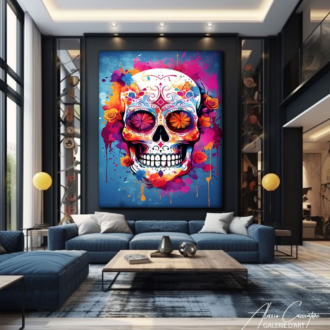 Sugar Skull Art Print Large Pop Art Wall Art Print Sugar Etsy