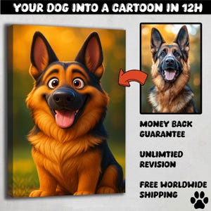 Custom Pet Cartoon, Pet Portrait Custom Dog, Cartoon Portrait for Friends, Modern Dog Portrait, Dog Mom Gifts Personalized, Above Bed Decor