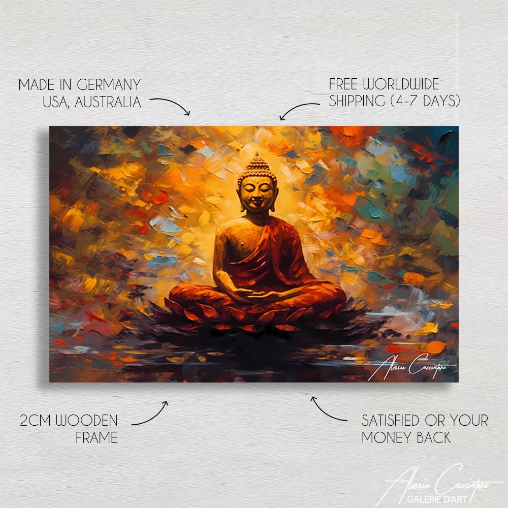 Buddha Canvas Painting, Yoga Artwork, Meditation Art Print, Buddha Wall ...