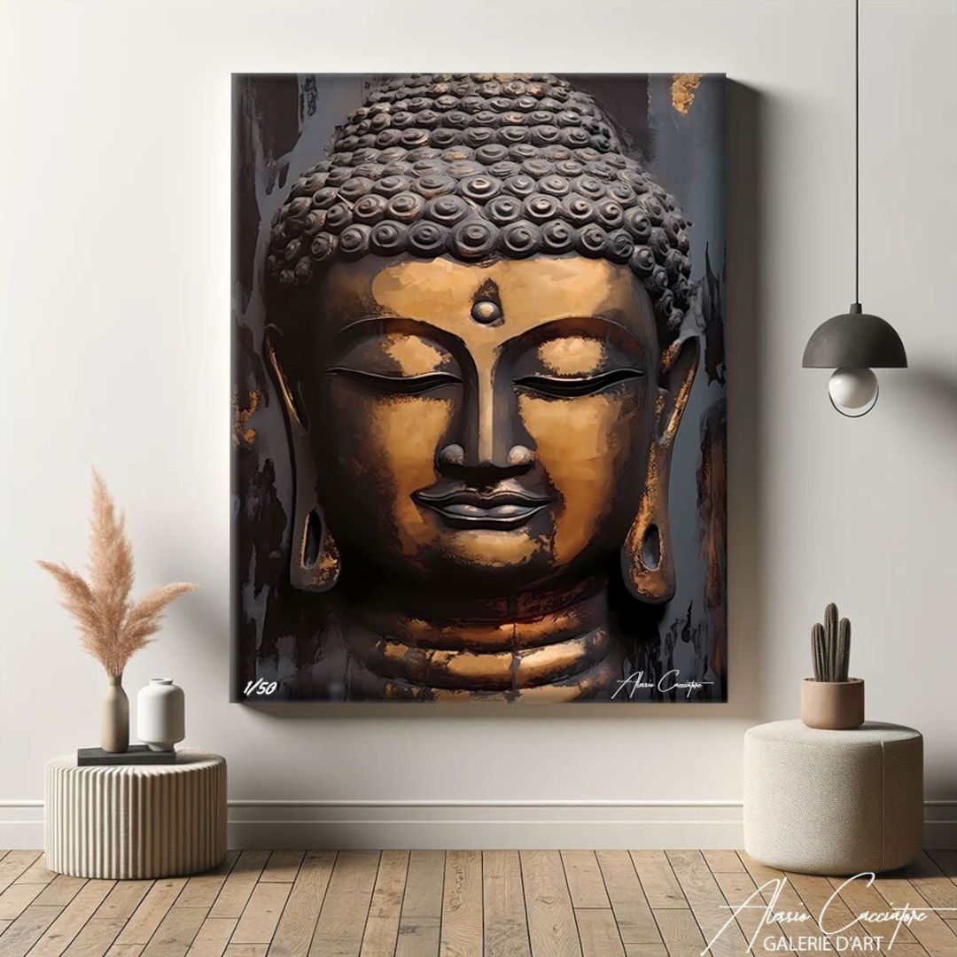 Zen Buddha Painting on Canvas, Spiritual Wall Art Prints, Zen Art Print, Buddha Art Print, Zen