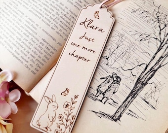Gepersonaliseerde houten bladwijzer – op maat gegraveerd cadeau voor boekenliefhebber | Leescadeau voor kind | Opgedragen bladwijzer | Lesezeichen met Namen
