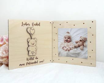 Custom Godmother Godfather Proposal Frame, Will You Be My Godmother, Willst du Meine Patentante Sein, Patenneltern Fragen, Patenonkel Sein