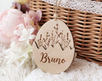 Personalisierte Ostereier, Easter Basket Tag, Personalisierte Ostereier Anhänger, Osteranhänger mit Name, Ostergeschenk, Osterkörbchen Dekor