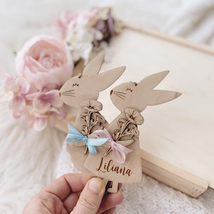 Personalized Easter Bunny With Name, Wooden Spring Decoration, Custom ...