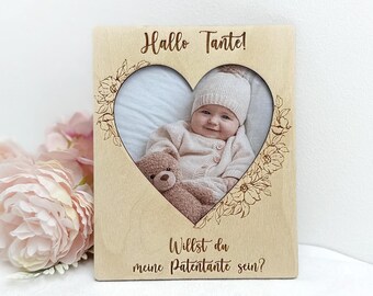 Personalized Godparent Proposal Photo Frame, Will You Be My Godmother, Willst du Meine Patentante Patenonkel Fragen, Pateneltern Geschenk