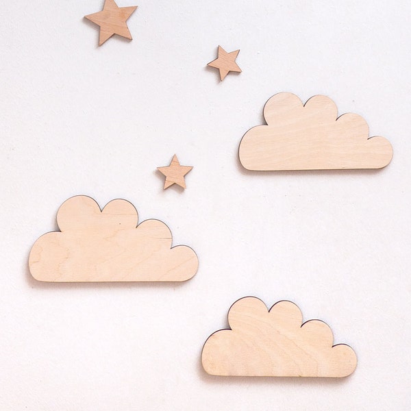 Wooden Cloud, Nursery Wall Decoration, Kids Room Decoration, Baby Bedroom Decor, Playroom Decoration