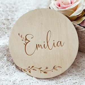 Plaque nom de bébé personnalisée, Plaque d'arrivée personnalisée, Plaque nouveau-né pour séance photo, Namensschild Personalisiert, Holzschild mit Namen für Kind