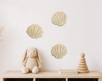 Seashell Wall Decor, Coastal Kids Room, Nautical Nursery, Ocean Room, Craft for Kids, Kinderzimmer Dekor, Meer Wanddekoration, Muschel