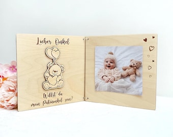 Custom Godparent Proposal Frame, Will You Be My Godmother Godfather, Willst du Meine Patentante Sein, Patenneltern Fragen, Patenonkel Sein