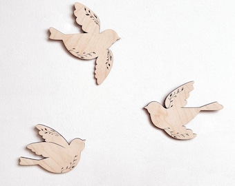 Vögel aus Holz, Kinderzimmer Dekoration, Kinderzimmer Wanddeko, Boho Vogel, Kinderzimmer Dekoration, Vögel aus Holz, Babyzimmer