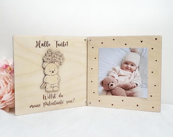 Custom Godmother Godfather Proposal Frame, Will You Be My Godmother, Willst du Meine Patentante Sein, Patenneltern Fragen, Patenonkel Sein