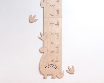 Grille de croissance pour enfants avec dinosaure, mesure de la taille en bois, toise, règle murale, messlatte für Kinder aus Holz, décoration de dinosaure