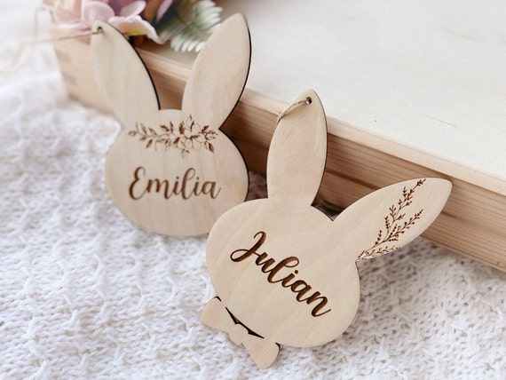 Easter Bunny with Name, Personalized Bunny, Custom Easter Decoration, Osteranhänger, Osterhase mit Namen, Ostergeschenk, Osterdeko