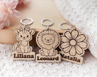 Personalized Keychain for Kids, Custom Name Backpack Tag, Schlüsselanhänger mit Namen, Rucksackanhänger Personalisiert, Anhänger für Kind