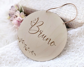 Personalized Wooden Plate with Name, Kidsroom Decor, Personalisiertes Holzschild, Namensschild, Kinderzimmer Dekor, Babygeschenk, Türschild