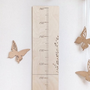 Grille de croissance en bois pour enfants, mesure de la taille pour une chambre d'enfants, courbe de croissance en bois, Messlatte für Kinder, Holzmesslatte, Babygeschenk Geburt