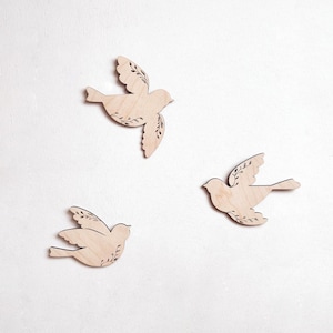 Träfåglar set om 3, barnkammare, Väggkonst för barnrum, Boho Bird, Barnrum, Kinderzimmerdekoration, Vögel aus Holz, Babyzimmer