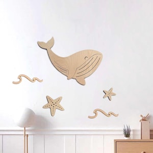 Ocean Animals Wall Decoration, Nautical Baby Room, Nursery Underwater World, Boys Playroom Sea Decor