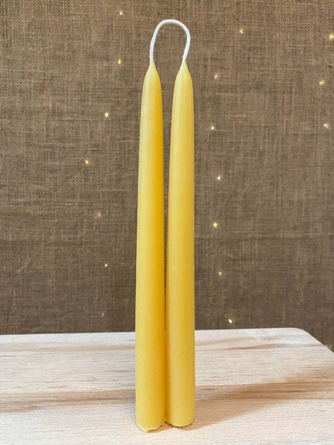 10 Handdipped Beeswax Taper Pair Etsy