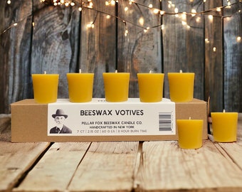 Beeswax Flat-Top Votives, 100% Pure Beeswax Votive Candles, Wedding Candle, Party Candle, Handcrafted Beeswax Votives, Natural Candles