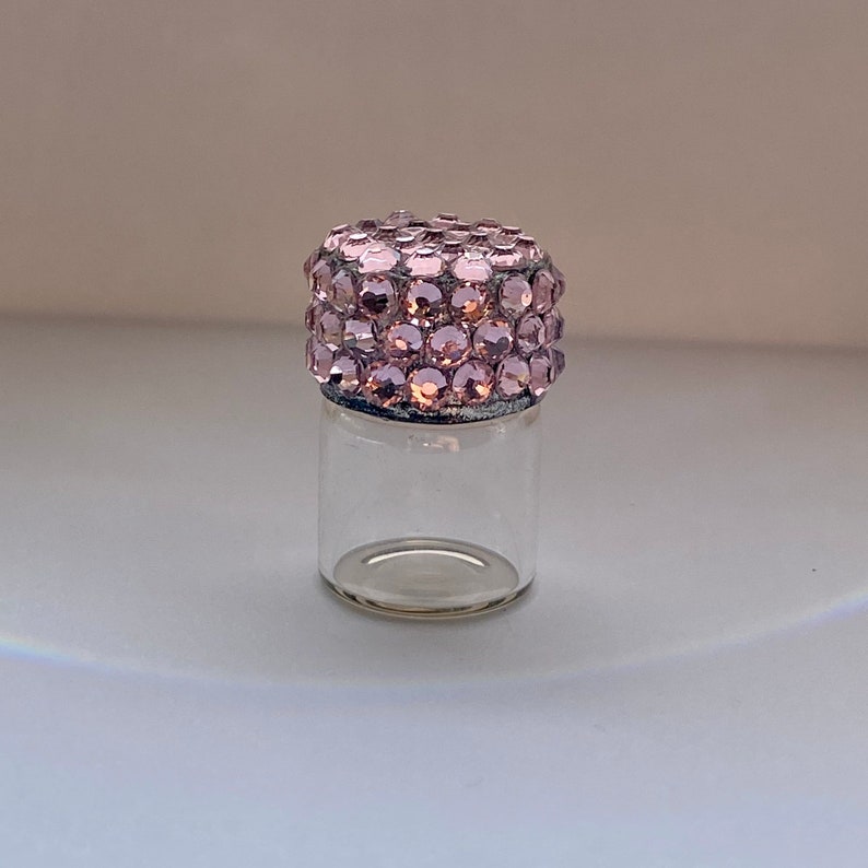 Light Pink - Rhinestone Mini Vial - Bling - Bottle - Oils - Pill Light Pink - Rhinestone Mini Vial - Bling - Bottle - Oils - Pill