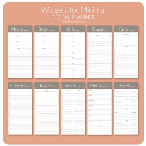 Digital Widgets for Digital Planner Goodnoteswidget Basic Etsy