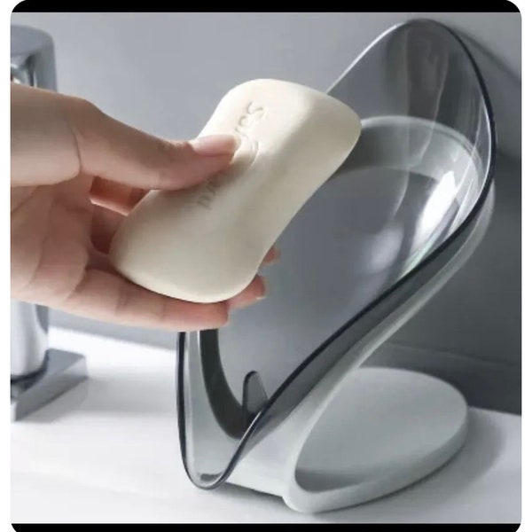 Bathroom  Leaf Shaped Drain Soap Holder with firm hold design  Dish Storage UK