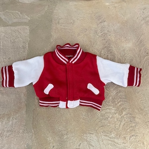 Personalized Varsity Letterman Jacket - Plain or Embroidered Varsity - Plushie Clothing - Stuffed Animal Clothing - For 12&quot; to 16&quot; plushie