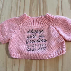 Custom Memorial Teddy Bear Clothes - Personalized Keepsake Outfit - Remembrance Gift - Handmade Clothing for Memory Bear