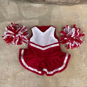 Personalized Cheerleader Set - Plain or Embroidered Cheerleader Outfit - Plushie clothing - Stuffed Animal Clothing - For 12" to 16" Plushie