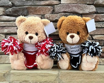 Big feet teddy bear, personalized teddy bear with an embroidered Cheerleader set, boyfriend/girlfriend gift, birthday, Valentine's gift