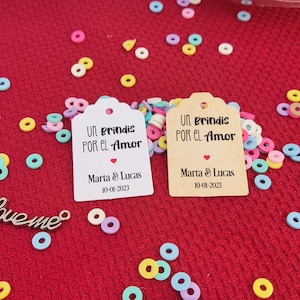 Mini etiquetas Brindis por el amor