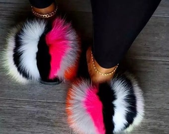 puma furry slides etsy