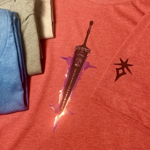 FFXIV Dark Knight Relic T-shirt | Final Fantasy XIV Cronus Lux Custom Design w/ Job Icon On Sleeve | Super Comfortable Fit