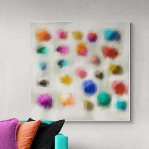 Rainbow Dots Abstract Art Print: Colorful Painting (Digital Download)