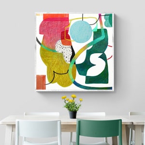 Modern abstract painting, Large Printable art, Colorful Wall Art Print, Multicolor Abstract painting digital download