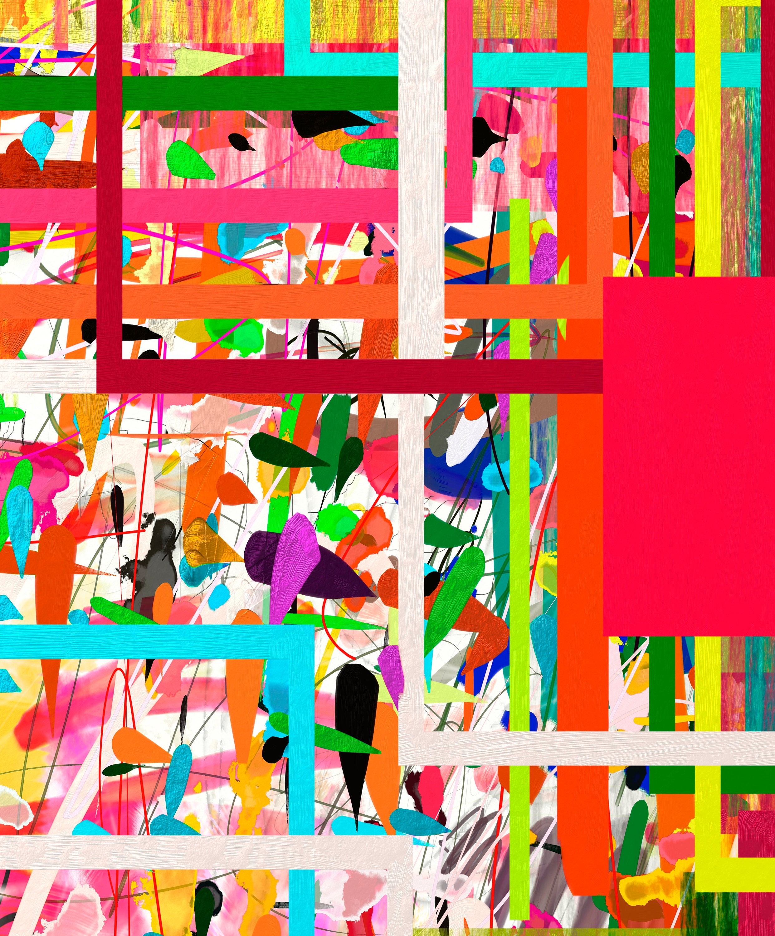 Printable Abstract Art, Colorful Abstract Painting, Digital Download