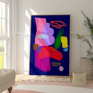 Colorful Abstract Shapes Art Print: Modern Dorm Wall Decor (Digital Download)