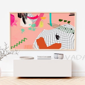 Abstract Samsung Frame TV Art: Pink Eclectic Digital Print (Digital Download)