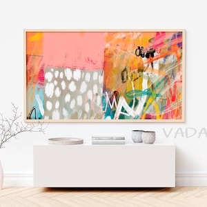 Abstract Samsung Frame TV Art: Colorful Digital Download